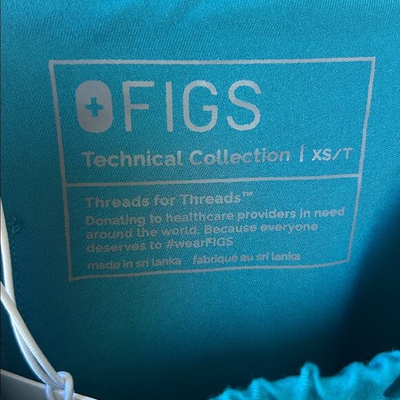 Figs High Waisted Zamora Scrub Joggers Size X-Small Tall in Pacific Ocean NWT - Picture 5 of 5